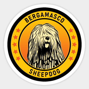 Bergamasco Sheepdog Dog Portrait Sticker